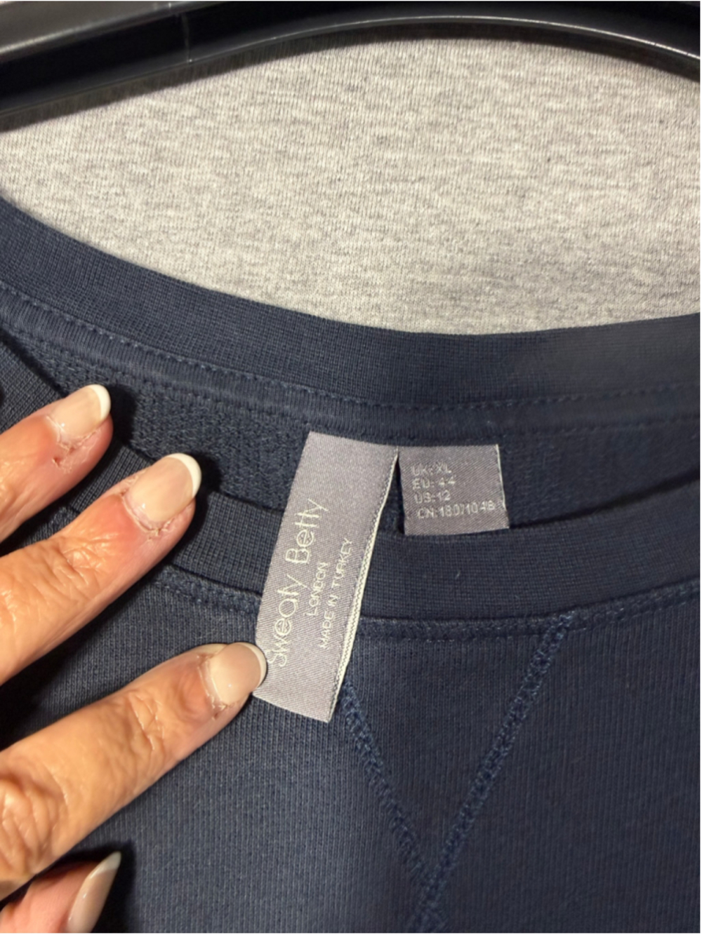 Women's Sweaty Betty Navy Sweatshirt Size 12 - Picture 3 of 5